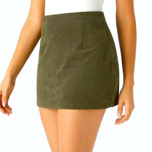 NWT! High Waisted Invisible Zipper 2-in-1 A Line Mini Corduroy skort - Sz Sm